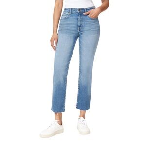 Kensie jeans VINTAGE LUX Blue Cropped Jeans with Frayed Hem and Medium Wash